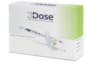 3 DOSE 1.0 ML SYRINGE, 125 GREEN, 10PCS