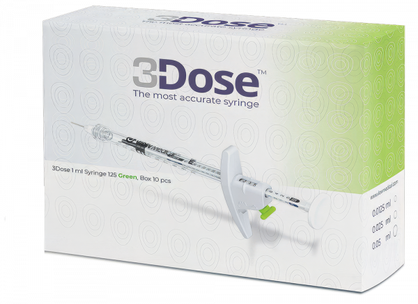 3 DOSE 1.0 ML SYRINGE, 125 GREEN, 10PCS.