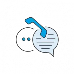 handset and speech bubble