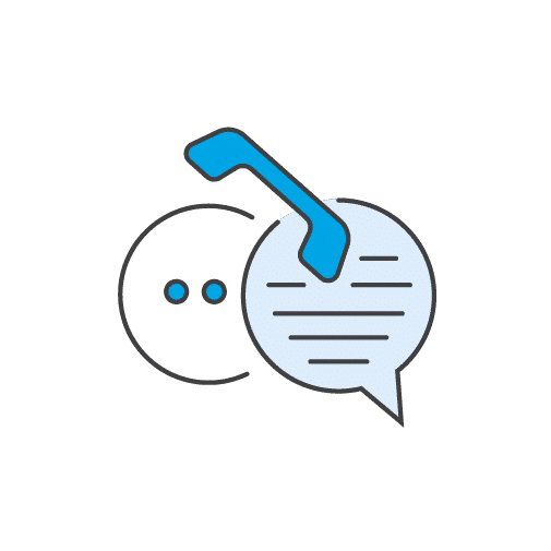 handset and speech bubble