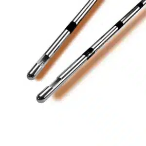 Metal cylindrical objects on white.