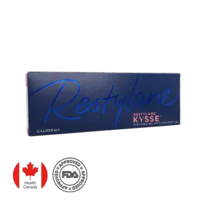 Restylane Kysse box with approval seals.
