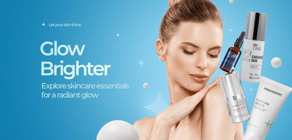 Skincare products for radiant glow