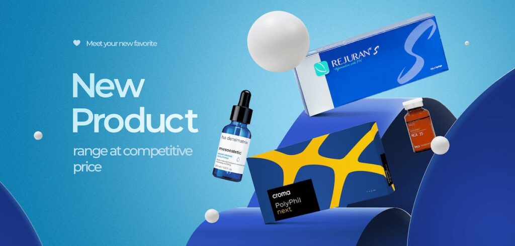 Skincare products range display