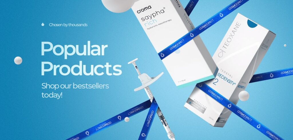 Popular skincare products display