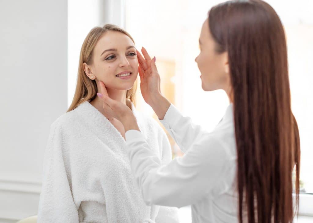 woman at a dermal filler consultation
