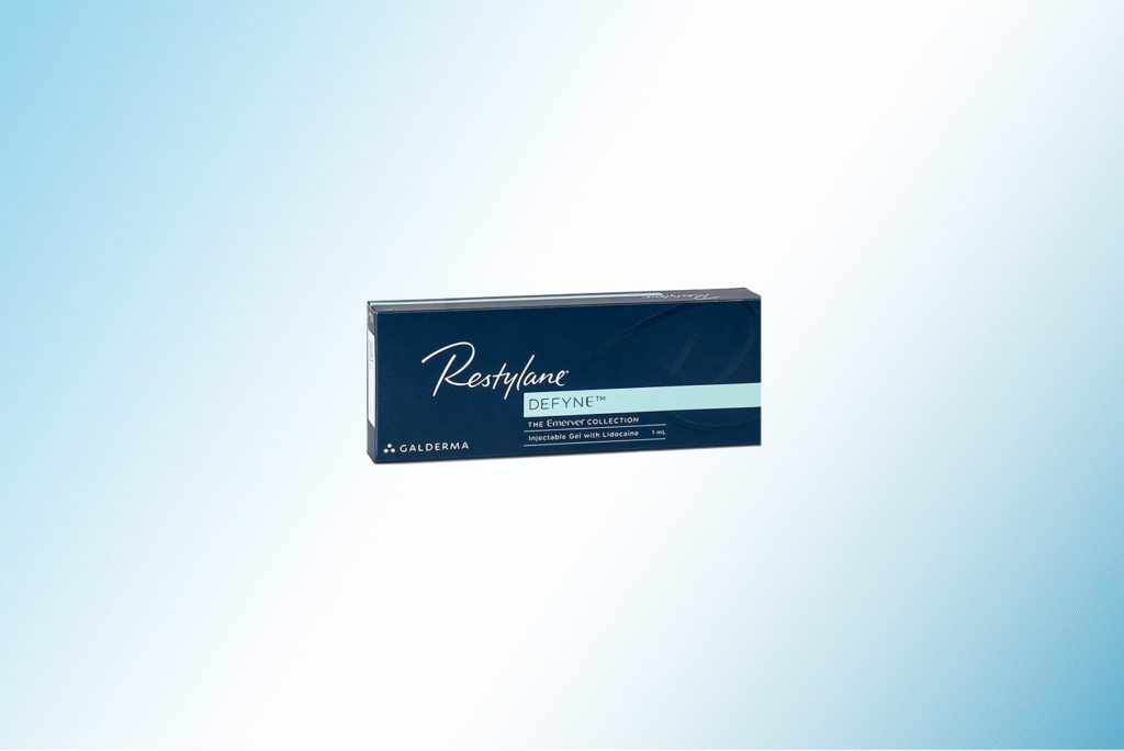 restylane defyne package blue background